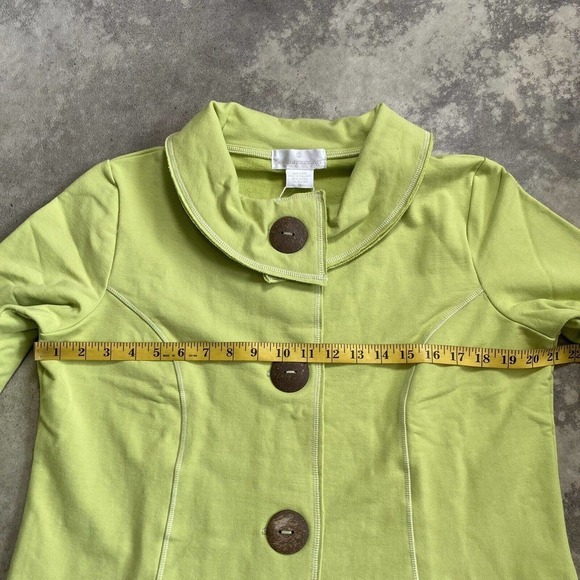 Soft Surroundings Jacket Womens Medium Nirvana Lime Button Closure New - Picture 2 of 11